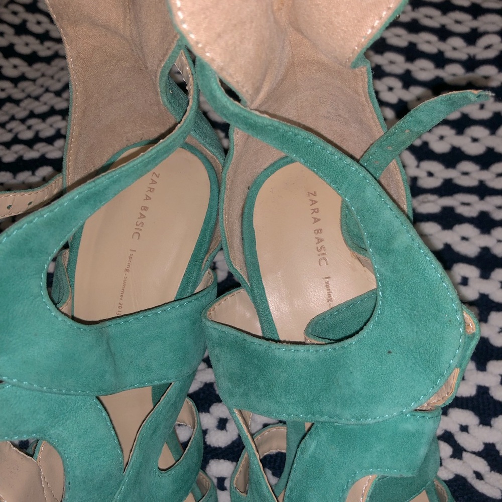 Zara Teal Colored Heels Size 38/7.5
